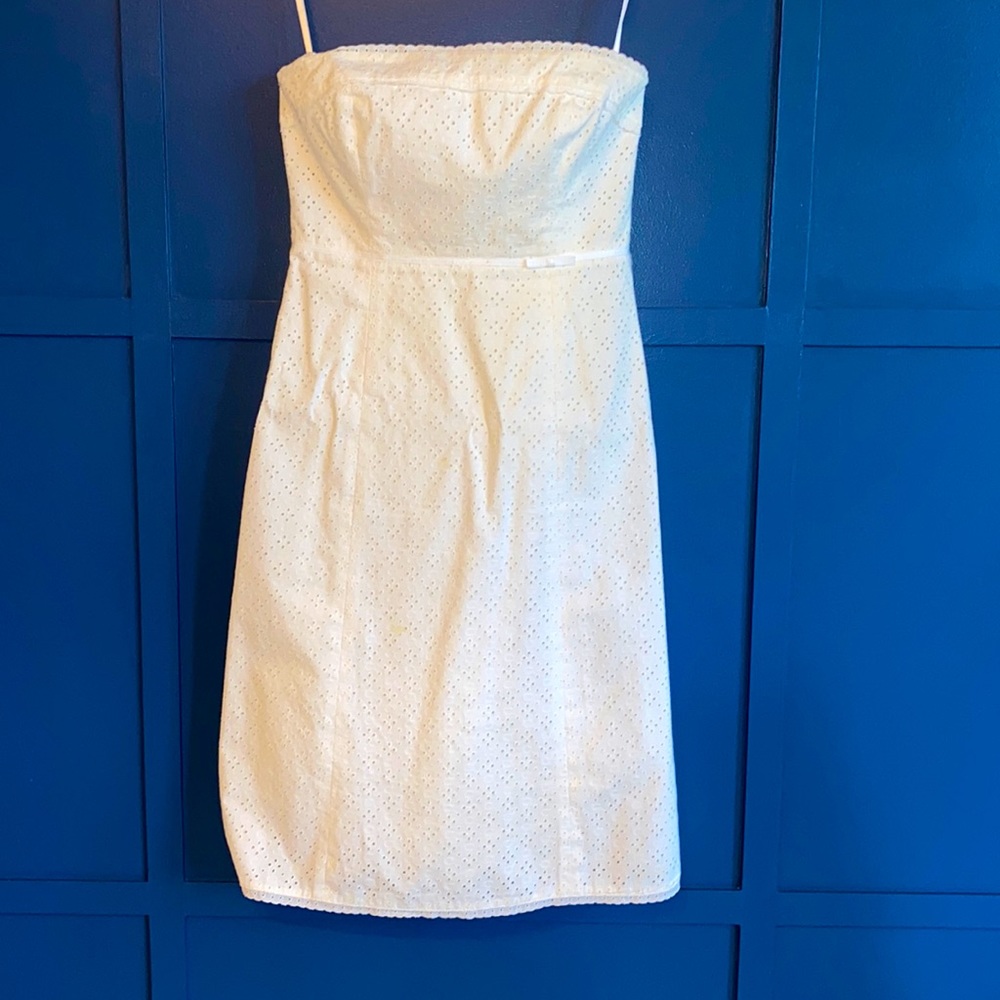 Classic J.Crew white eyelet dress.